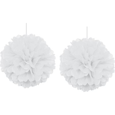 White Decoration Puff - 2pcs - 2
