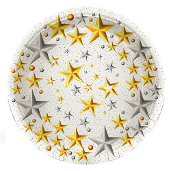 White Galaxy Paper Plates - Kikajoy