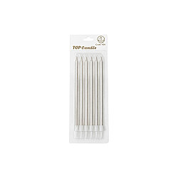 White Long Birthday Candle Set - 15 cm (6 Pieces) - 2