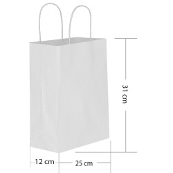 White Paper Bags with Twisted Handles - 2