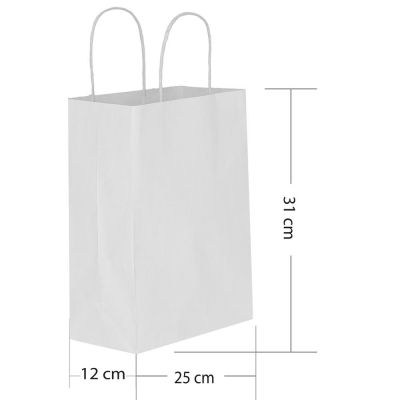 White Paper Bags with Twisted Handles - 2