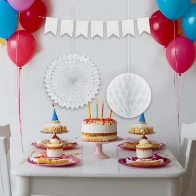White Paper Decoration Set - 3pcs - 1