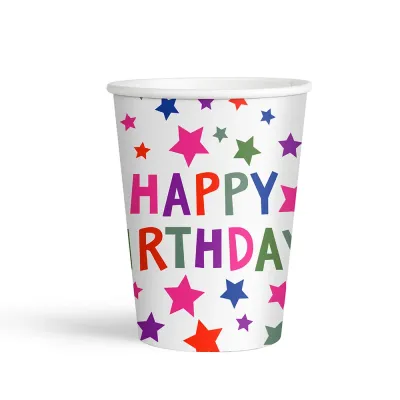 White Stars Paper Cups 200ml - 1
