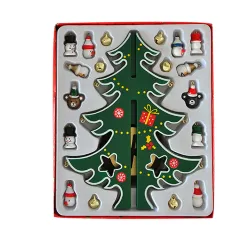 Wooden Christmas Tree Decor - Green - 2