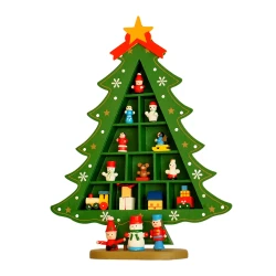Wooden Christmas Tree Decor - Green - (1)