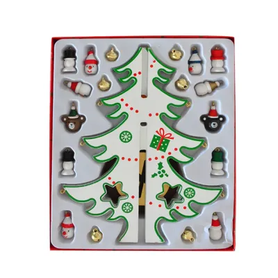 Wooden Christmas Tree Decor - White - 2
