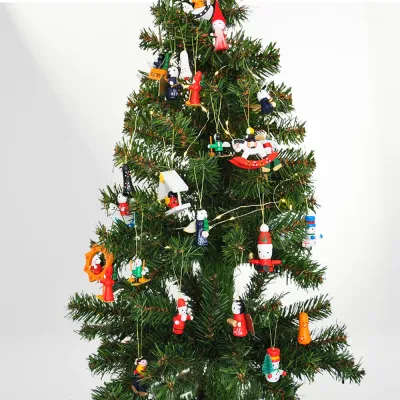 Wooden Christmas Tree Ornaments Set - 24 pcs - 1
