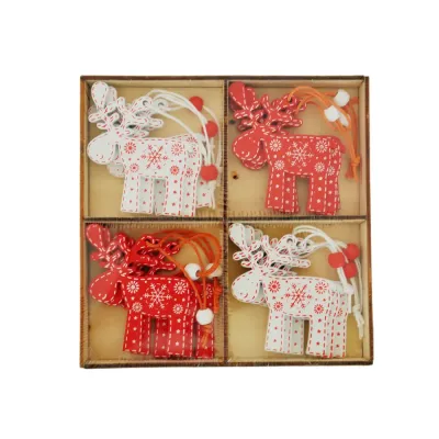 Wooden Christmas Tree Ornaments Set - 12 pcs - 2