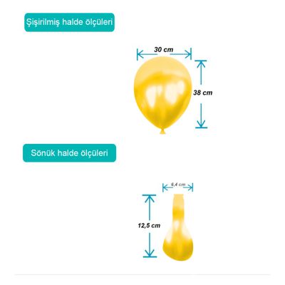 Yellow Metallic Balloons 12