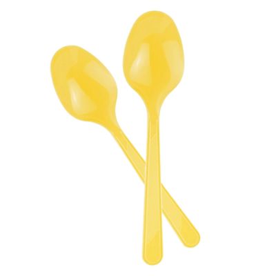 Yellow Plastic Spoons - 1