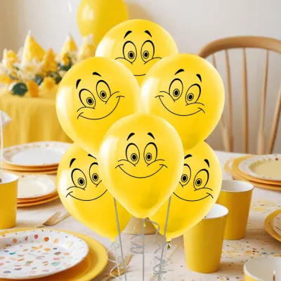 Yellow Smiley Face Balloons 12