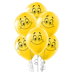 Yellow Smiley Face Balloons 12