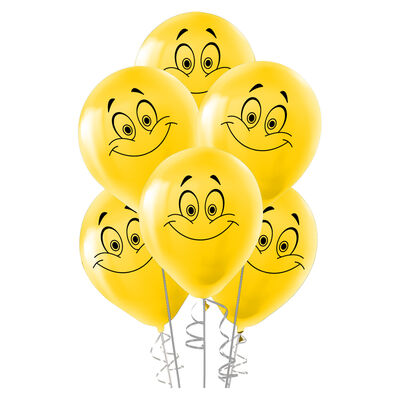 Yellow Smiley Face Balloons 12