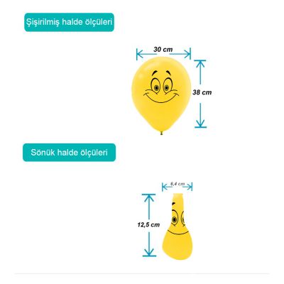 Yellow Smiley Face Balloons 12