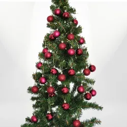 Bordo Yılbaşı Ağaç Süsleme Seti 72 Parça - 1