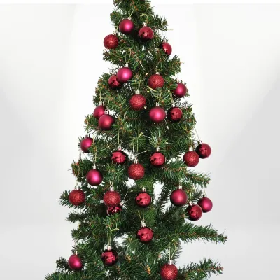 Bordo Yılbaşı Ağaç Süsleme Seti 72 Parça - 1