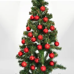 Kırmızı Yılbaşı Ağaç Süsleme Seti 72 Parça - 1