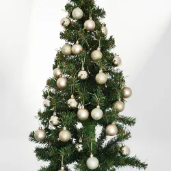 Şampanya Yılbaşı Ağaç Süsleme Seti 72 Parça - 1