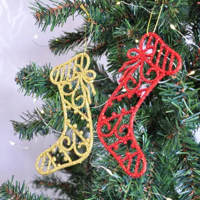 Simli Çorap Yılbaşı Ağaç Süsü 2li - 1