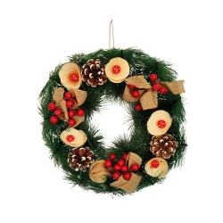 Yılbaşı Dekor Çelenk 30cm - Süslü - Kikajoy (1)