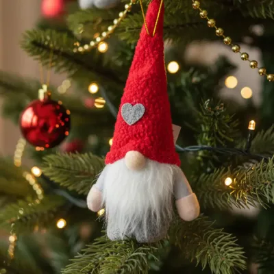 Yılbaşı Dekor Obje 25cm -Pelüş Noel Baba- - 1